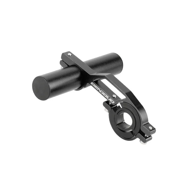 Aluminium alloy bicycle handlebar extension bracket in black, 10cm length, for MTB and road cycling
