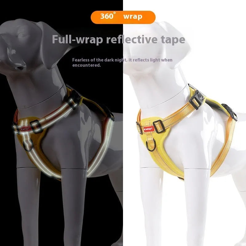 Adjustable dog harness and lead set in multiple colours with chest strap design