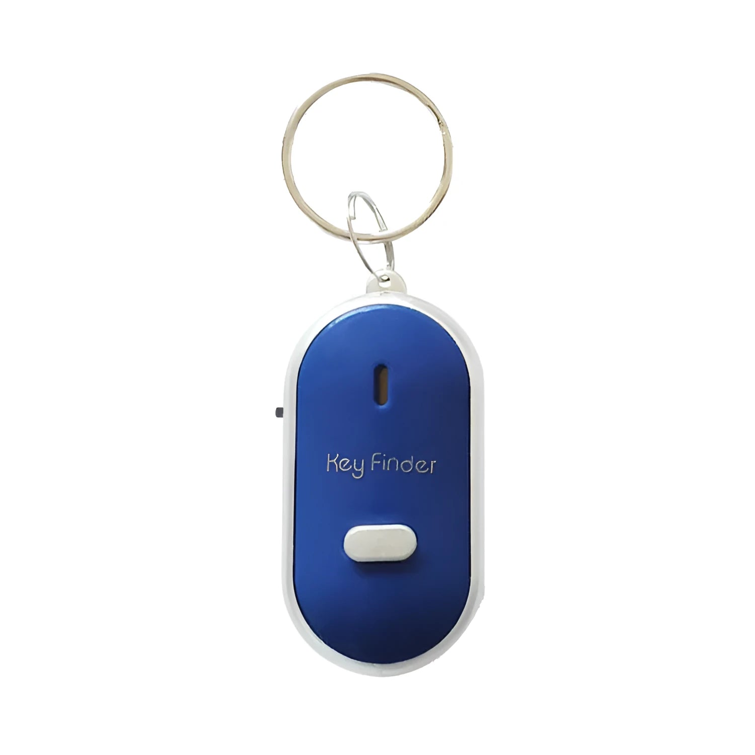 Oval plastic key finder with voice control in red, blue, white, black, and orange colour options