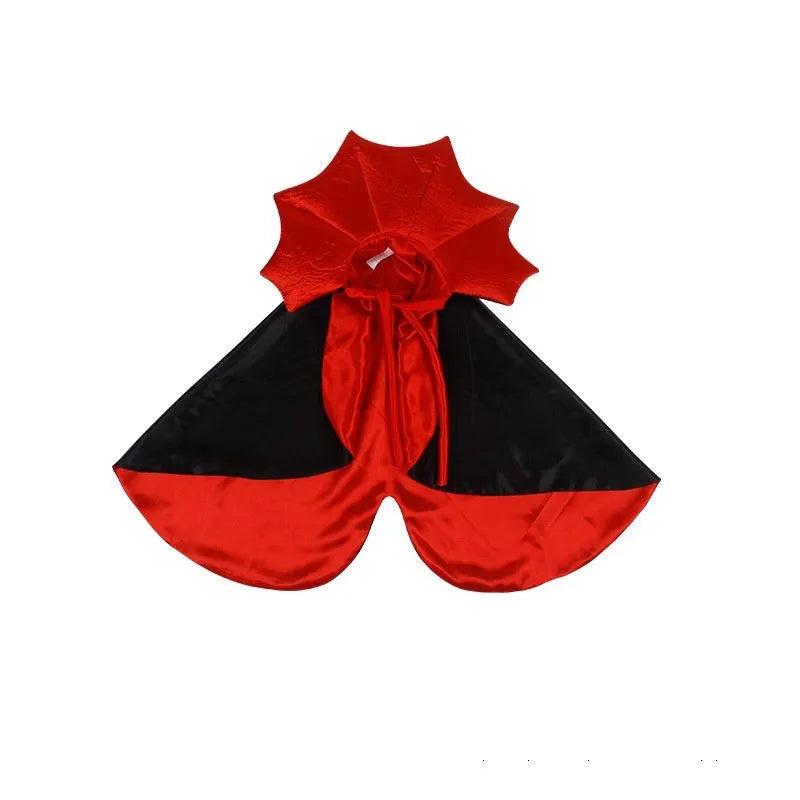 Black and red Halloween costume for small cat or dog with free-size polyester construction