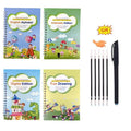 Four magic stylus clean writing practice books with slot design in white, grey and black colours