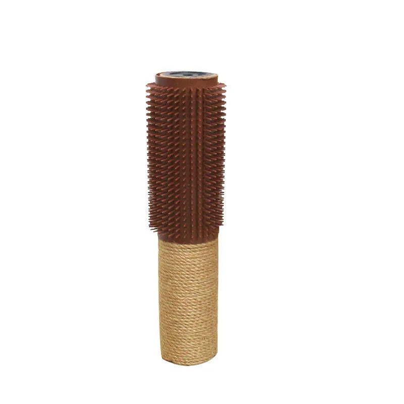 Brown sisal scratching post for cats measuring 30cm length with compact rectangular design