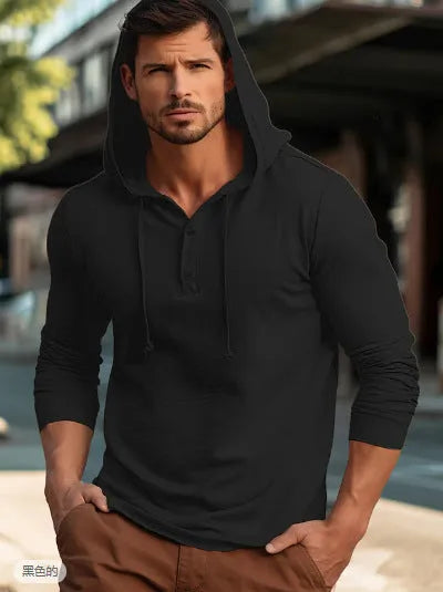Cotton pullover sports hoodie in apricot colour on a hanger.