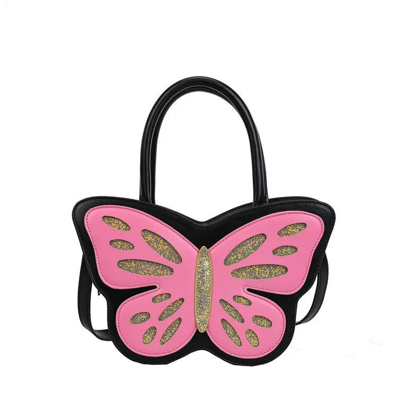 Small square crossbody shoulder bag in PU leather with contrast colour trim