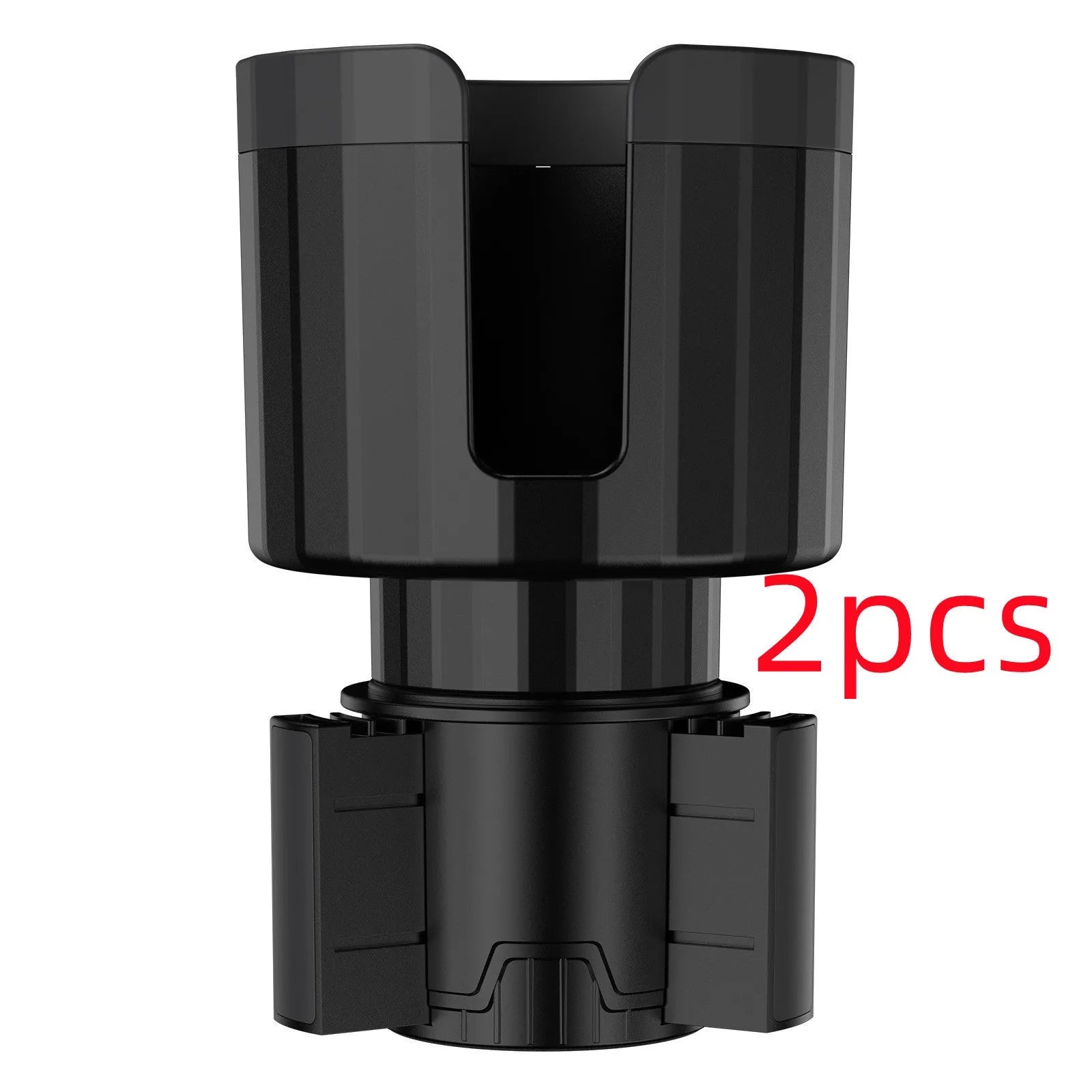 Matte black adjustable car cup holder expander for oversized drink bottles and thermoses