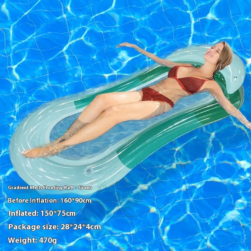 PVC inflatable floating row pool float in a choice of colours and designs including watermelon and flamingo.