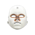 Rechargeable manual touch LED beauty mask for facial skincare in black, white, and rose gold.