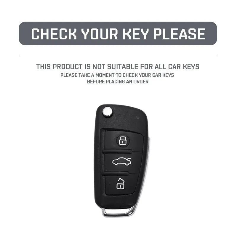 Carbon fibre style car key holder with mirror accessory in feilin material