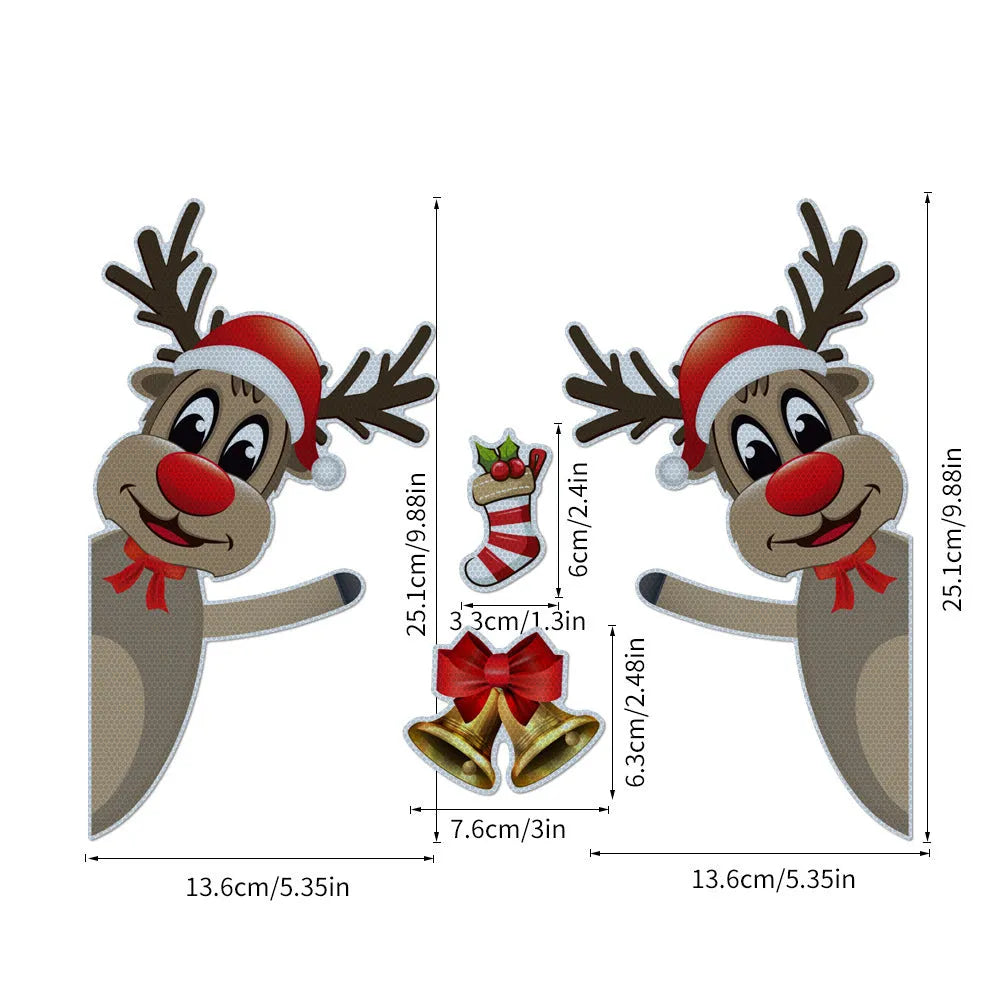 Christmas elk bell magnetic luminous reflective bumper stickers for car decoration in YFC002 colour