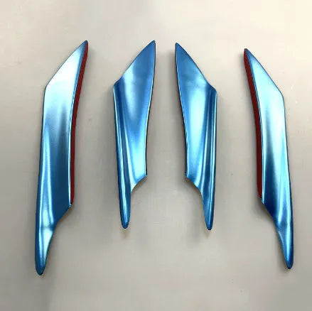 Set of four ABS plastic bumper blades for car styling in carbon fibre finish