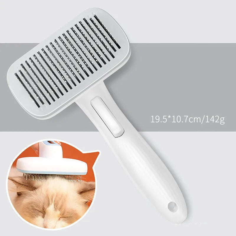 Automatic pet grooming comb with one-click hair removal in four colour options for cats and dogs