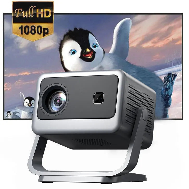 1080p Home Bedroom Theater PTZ Projector with Auto Focus and HDMI Input for Netflix YouTube Movies Streaming and Gaming 300ANSI Brightness Supports PTZ UK EU AU US Plug Options