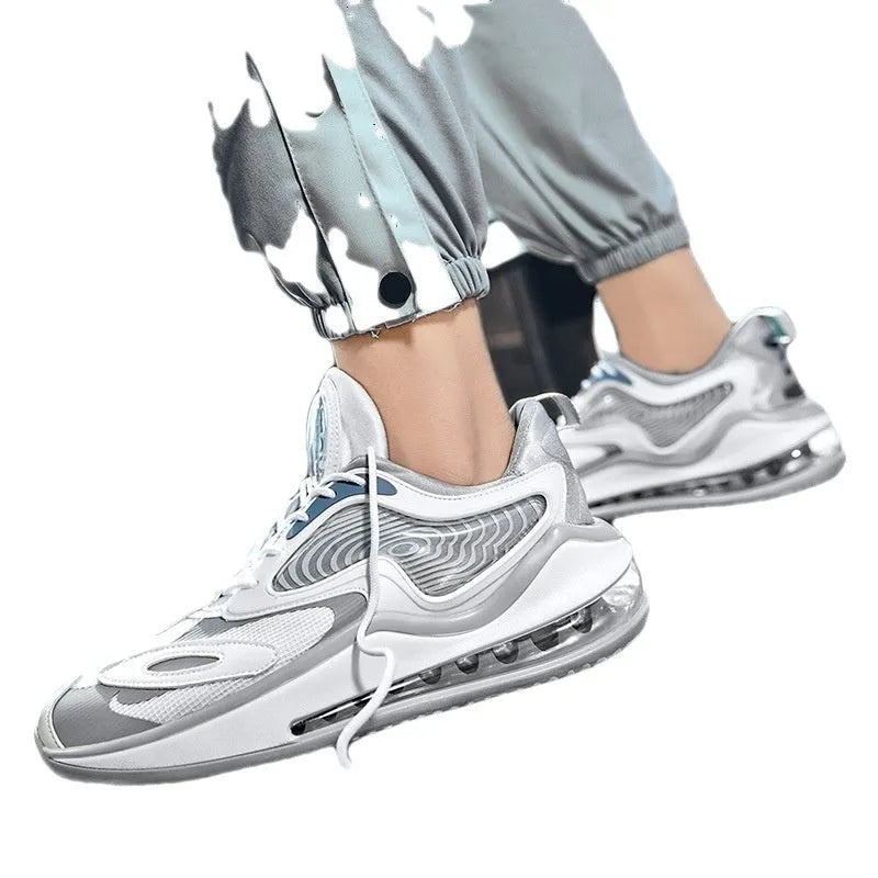 Men's casual summer shoes in Space Black with a rubber sole and air cushion design.