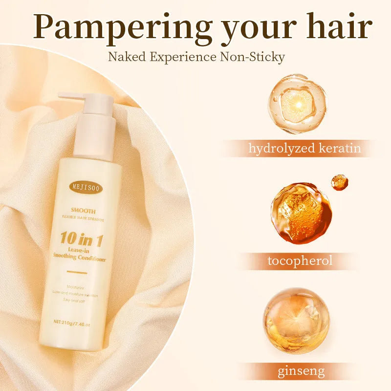 210g disposable bottle of 10-in-1 hair conditioner for ladies with moisturising and frizz control properties