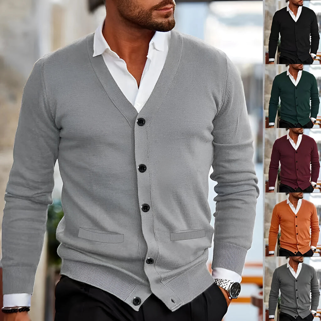 Men's slim-fit acrylic cardigan in various colours available sizes M to 5XL