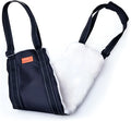 Adjustable dog sling supporting hind legs and buttocks with reflective straps and soft liner.