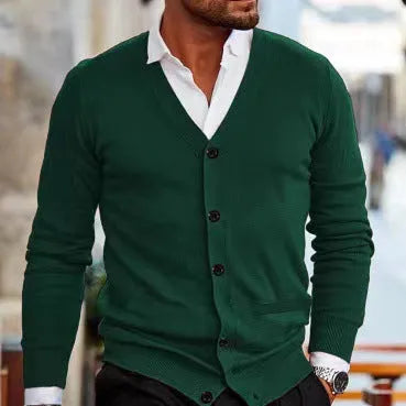 Men's slim-fit acrylic cardigan in various colours available sizes M to 5XL