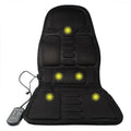 Black electric heating massage mat with infrared physiotherapy function and variable speed control