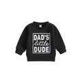 Dads Little Dude long-sleeved cotton sweater for baby boys with letter design, blue colour