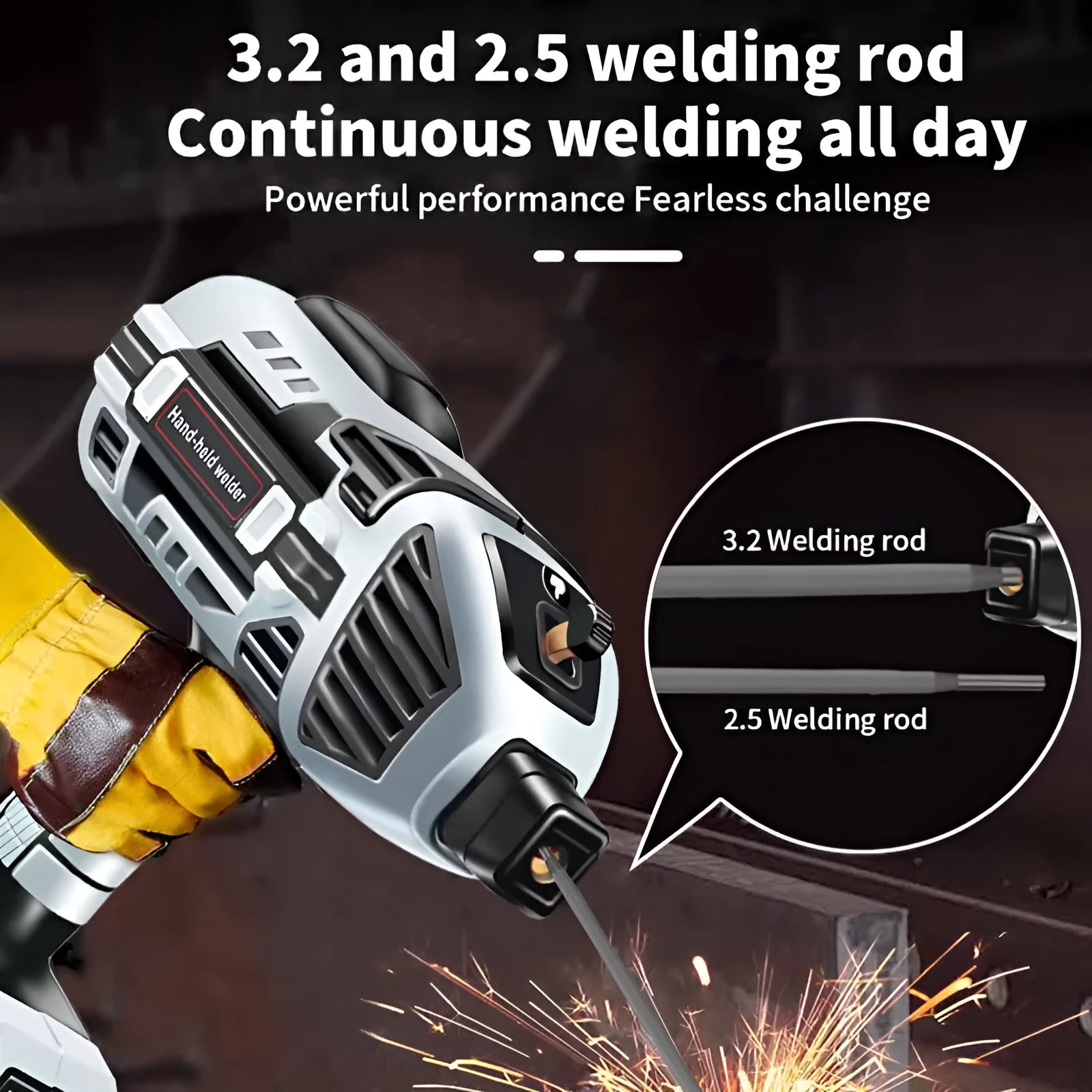 Household portable integrated handheld welding machine with AC manual electrode, 220/110V, for carbon steel, stainless steel, copper