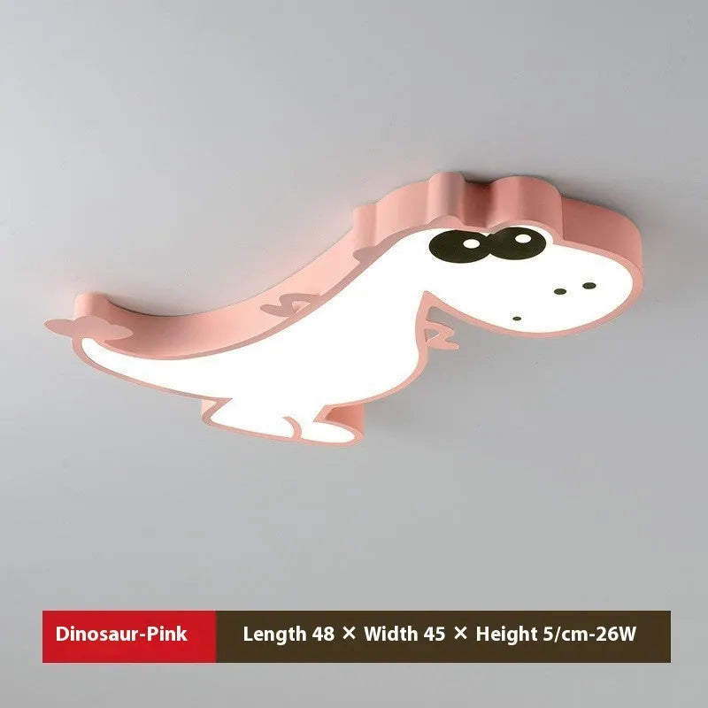 48cm cartoon dinosaur ceiling light with aluminium body and PVC shade in children's bedroom