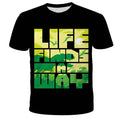 children's 3D digital print short-sleeved t-shirt round neck cartoon style polyester