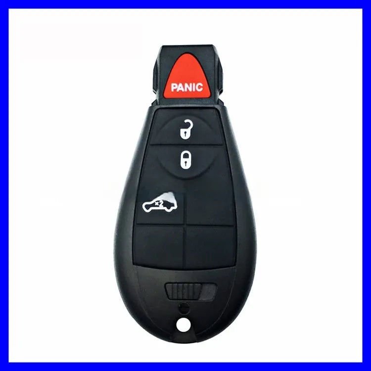 Dodge car key fob replacement shell in ABS brass and nylon, dimensions 85mm by 42mm by 15mm.