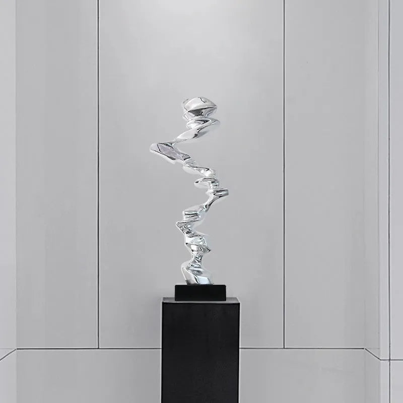 Modern abstract still life decorative ornament in plastic and resin with minimalist design