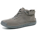 Handmade stitching Martin boots high top with microfiber upper and rubber sole in khaki