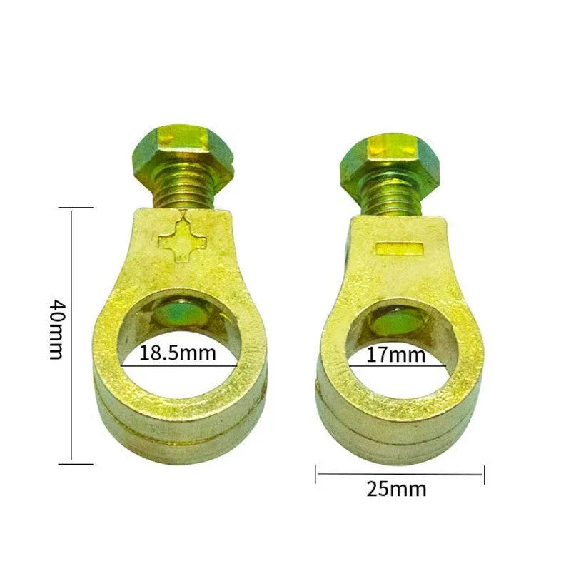 Pure copper battery clamp for 0-gauge automotive battery connections