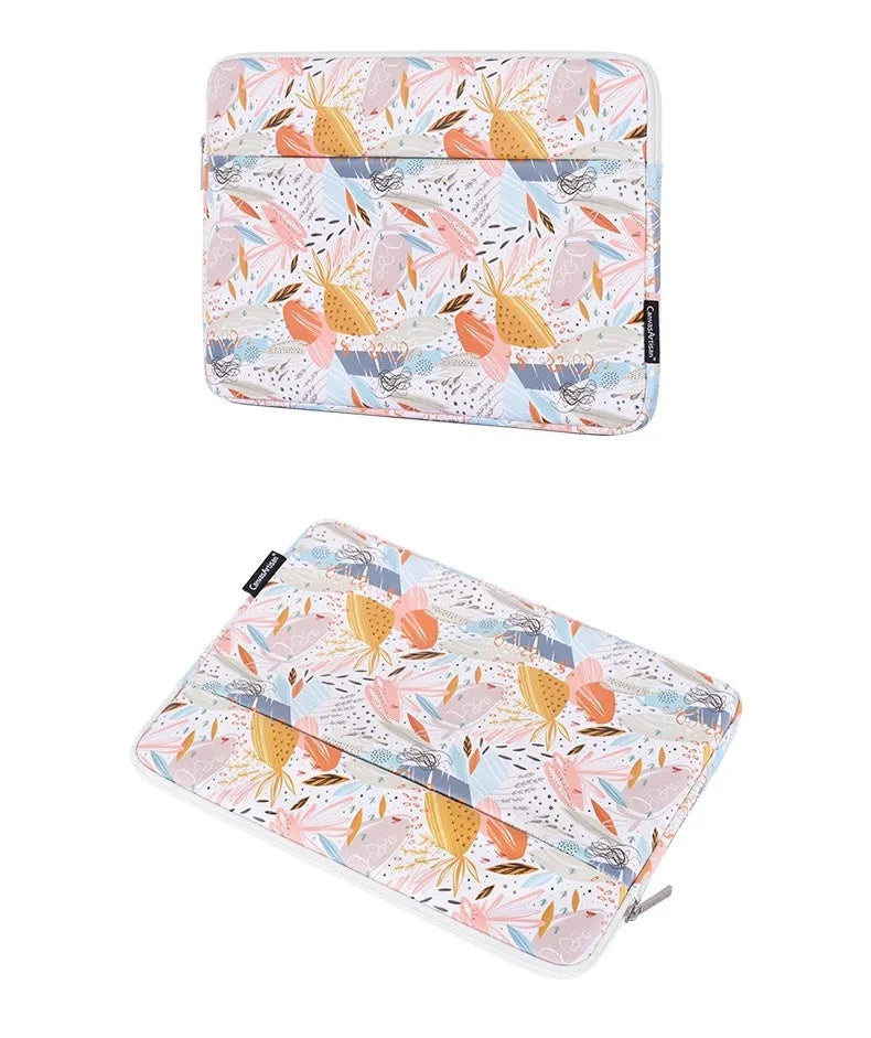 White waterproof PU leather laptop inner sleeve for 14 inch computers with protective features