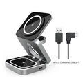 Folding three-in-one wireless charging bracket for Apple Samsung and Google devices with magnetic ring
