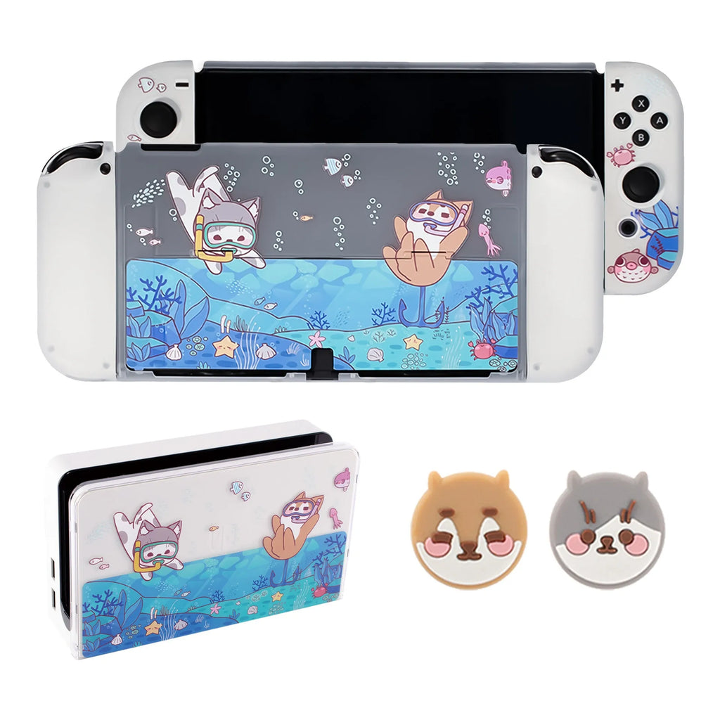 Nintendo Switch protective case in Seabed Discovery theme with TPU and PC construction
