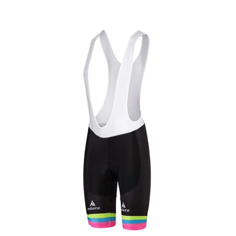 Falina Flamboyant men's summer cycling kit in black including top and shorts with moisture wicking polyester fabric
