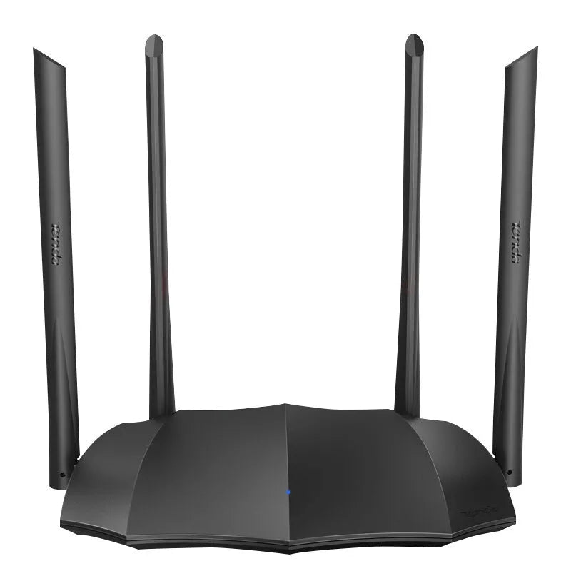 AC8 dual-band gigabit wireless router with three LAN ports showing compact design