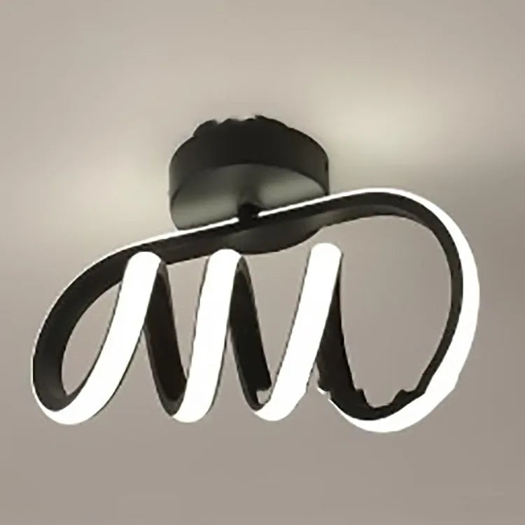 Clover LED ceiling lamp 61W 50cm black finish with warm white light in a modern living room