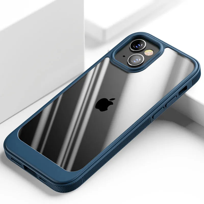 Transparent phone case with TPU edges and PC back panel in pure colour, for iPhone 13 Pro Max