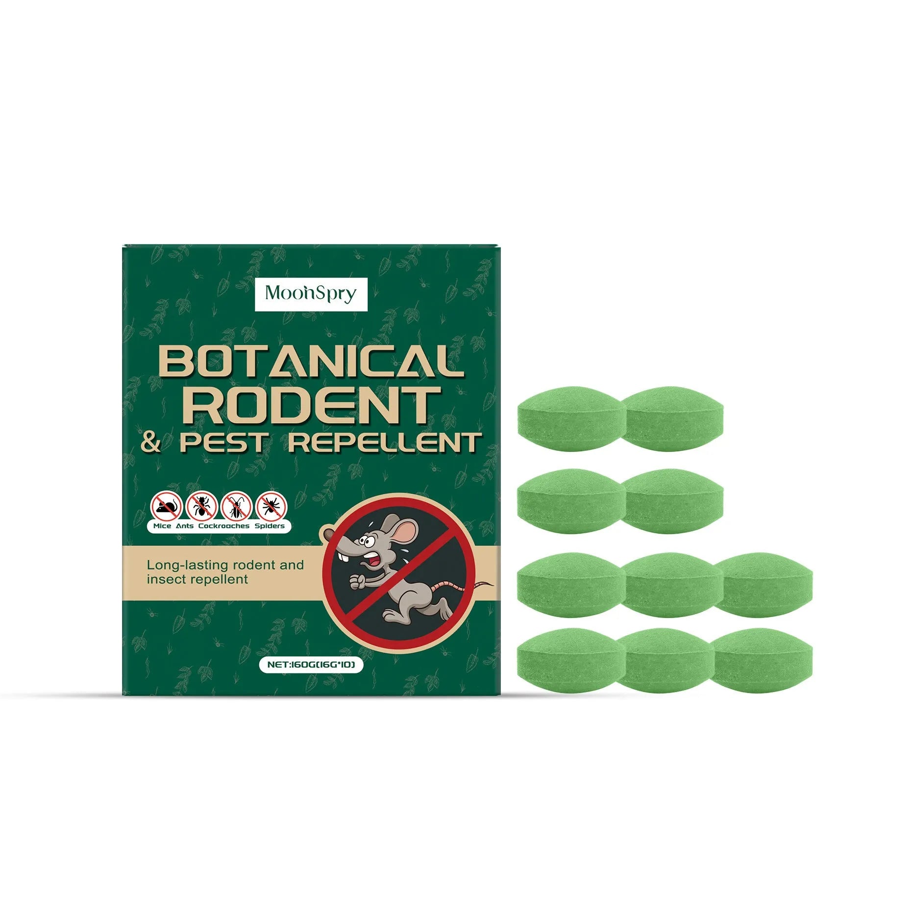 Animal repellent pills and mesh bags for warehouse household pest control