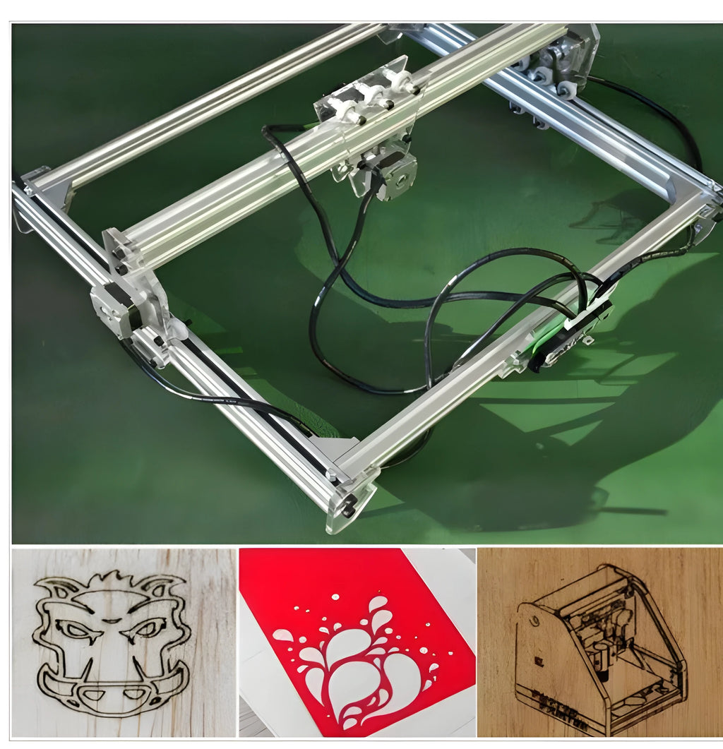 Miniature laser engraving machine with 400x300mm metal bottom plate for desktop marking work