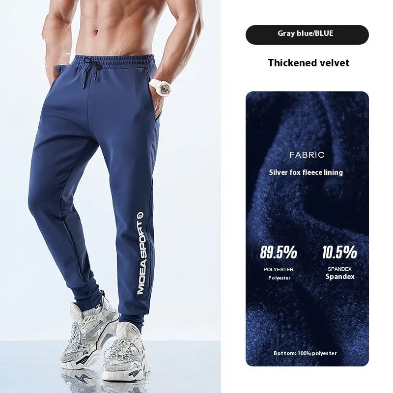 Men's black ankle-tied sweatpants with mid-waist design for casual sports wear