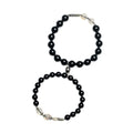 Obsidian Buddhist prayer beads couple bracelet DIY kit showing 8mm and 10mm beads
