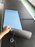 Blue conductive yoga mat with grounding wire, plant and flower pattern, 182x61cm dimensions