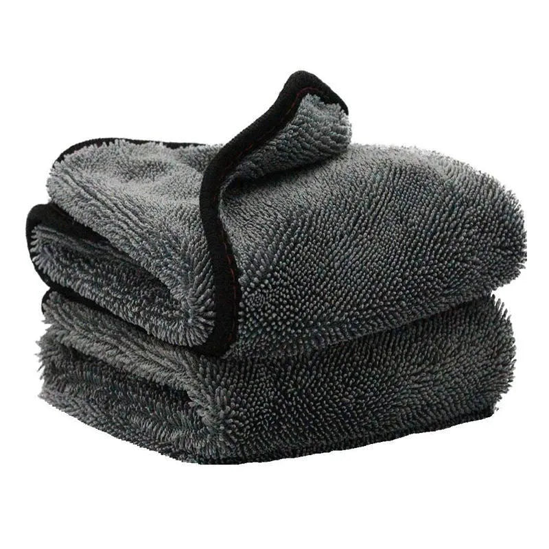 Grey 40x40cm square microfiber car wash and drying towel.