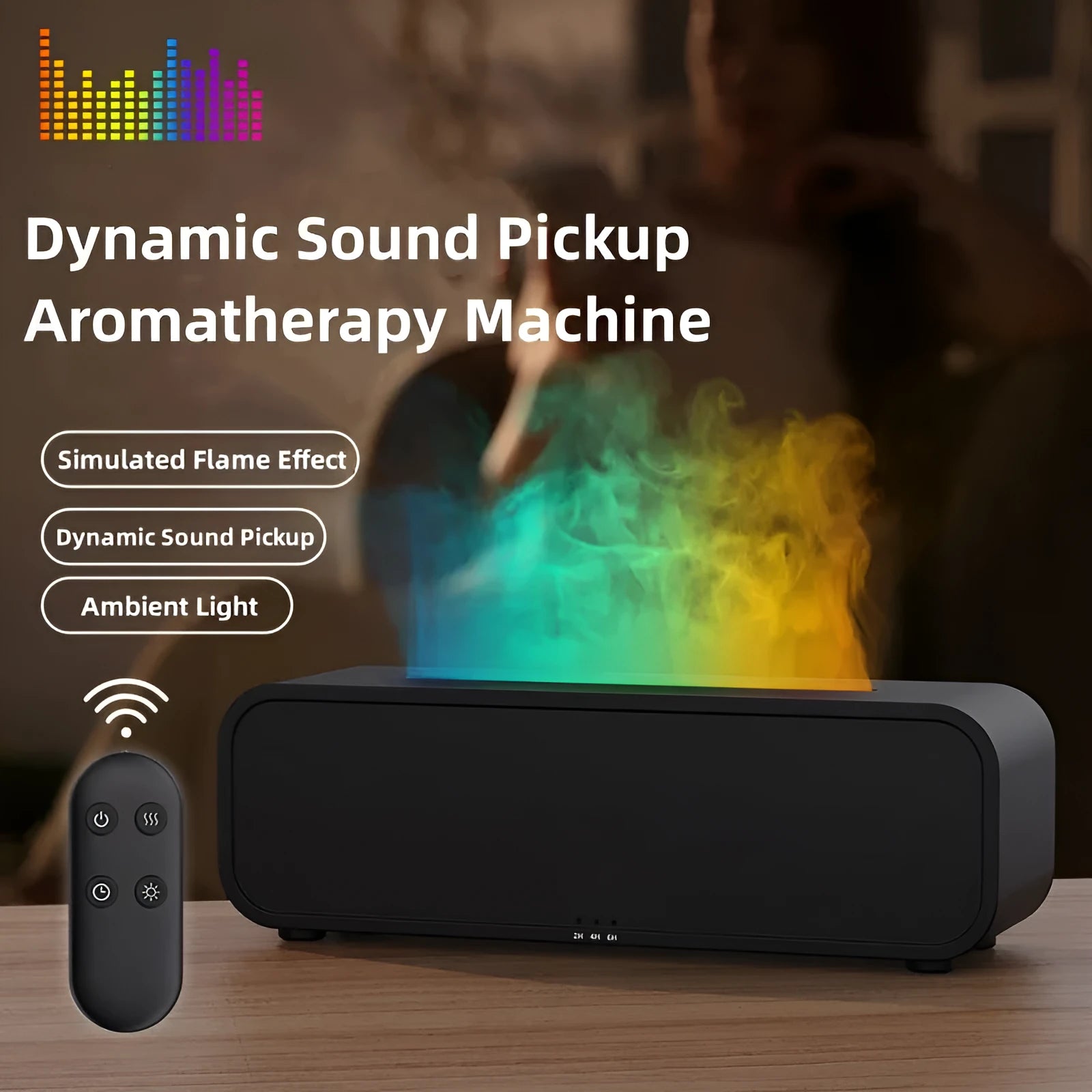 2024 USB aroma diffuser with remote control and colour-changing light in black and white options