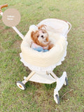 Pet stroller accessory set with towel, cushion, and pillow in floral pattern