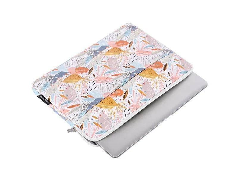 White waterproof PU leather laptop inner sleeve for 14 inch computers with protective features