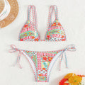 Women's backless lace-up split swimsuit in polyester spandex fabric for swimming sports
