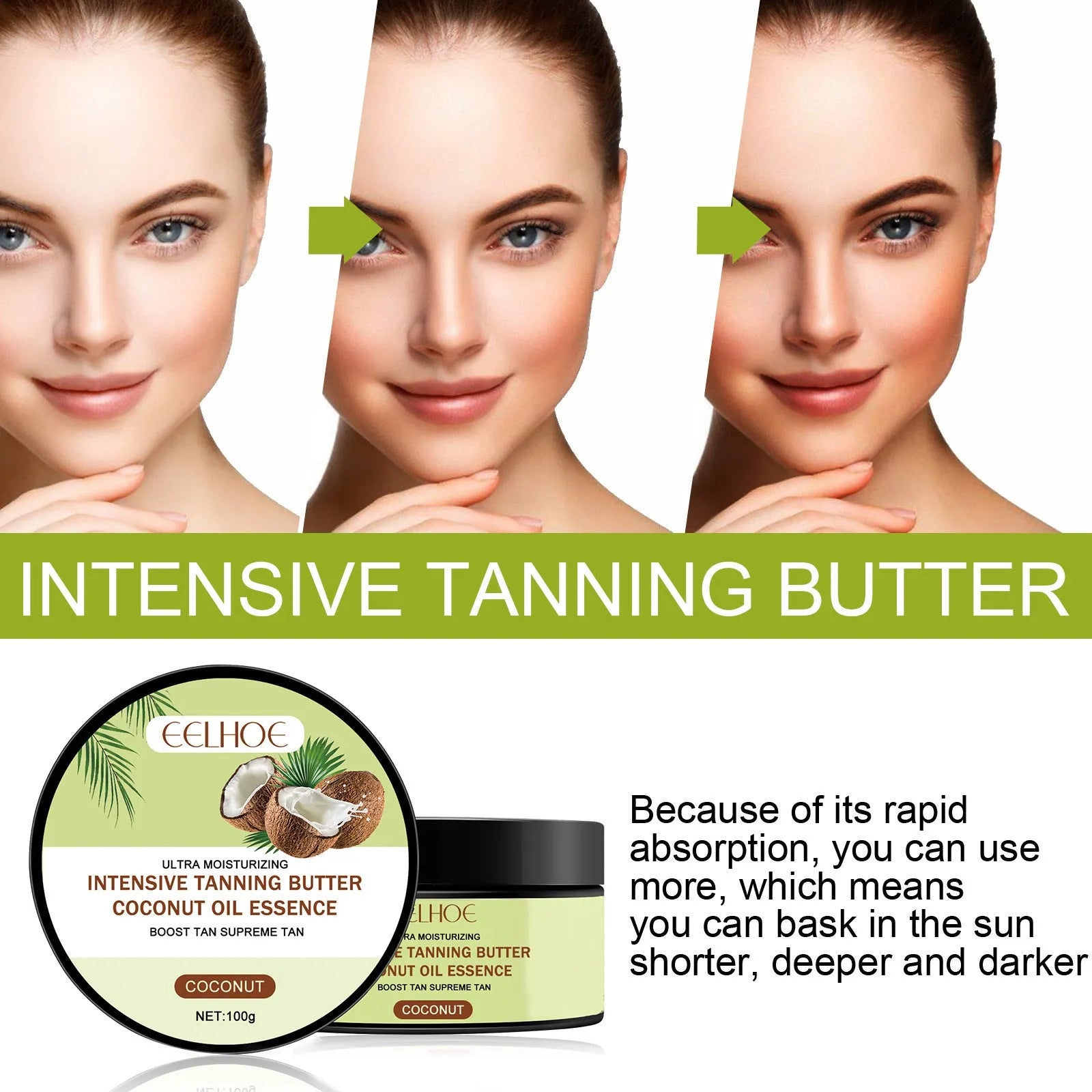 Coconut Help Black Frost skin cream jar, 100g net content, for outdoor colour enhancement.