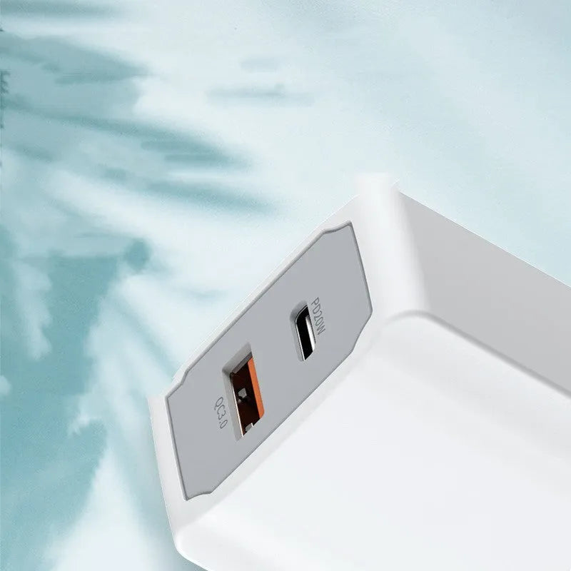 White European standard fast charge charger set with USB interface and fireproof ABS PC construction