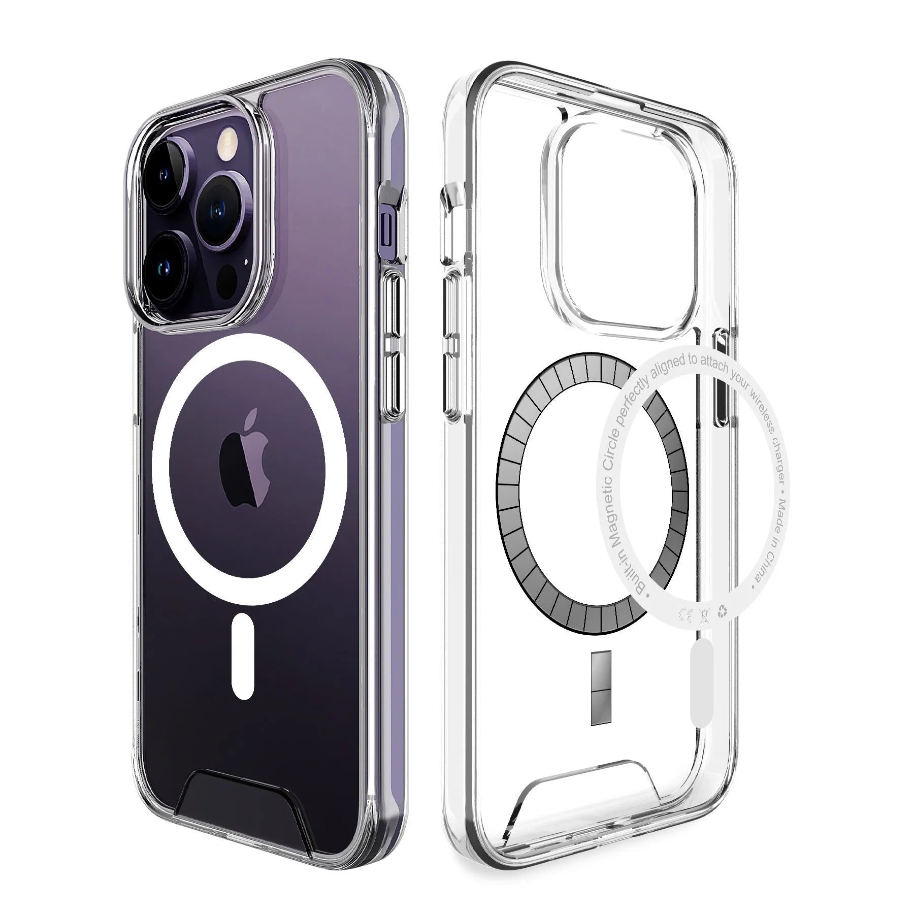 Clear transparent magnetic acrylic phone case for iPhone with TPU bumper